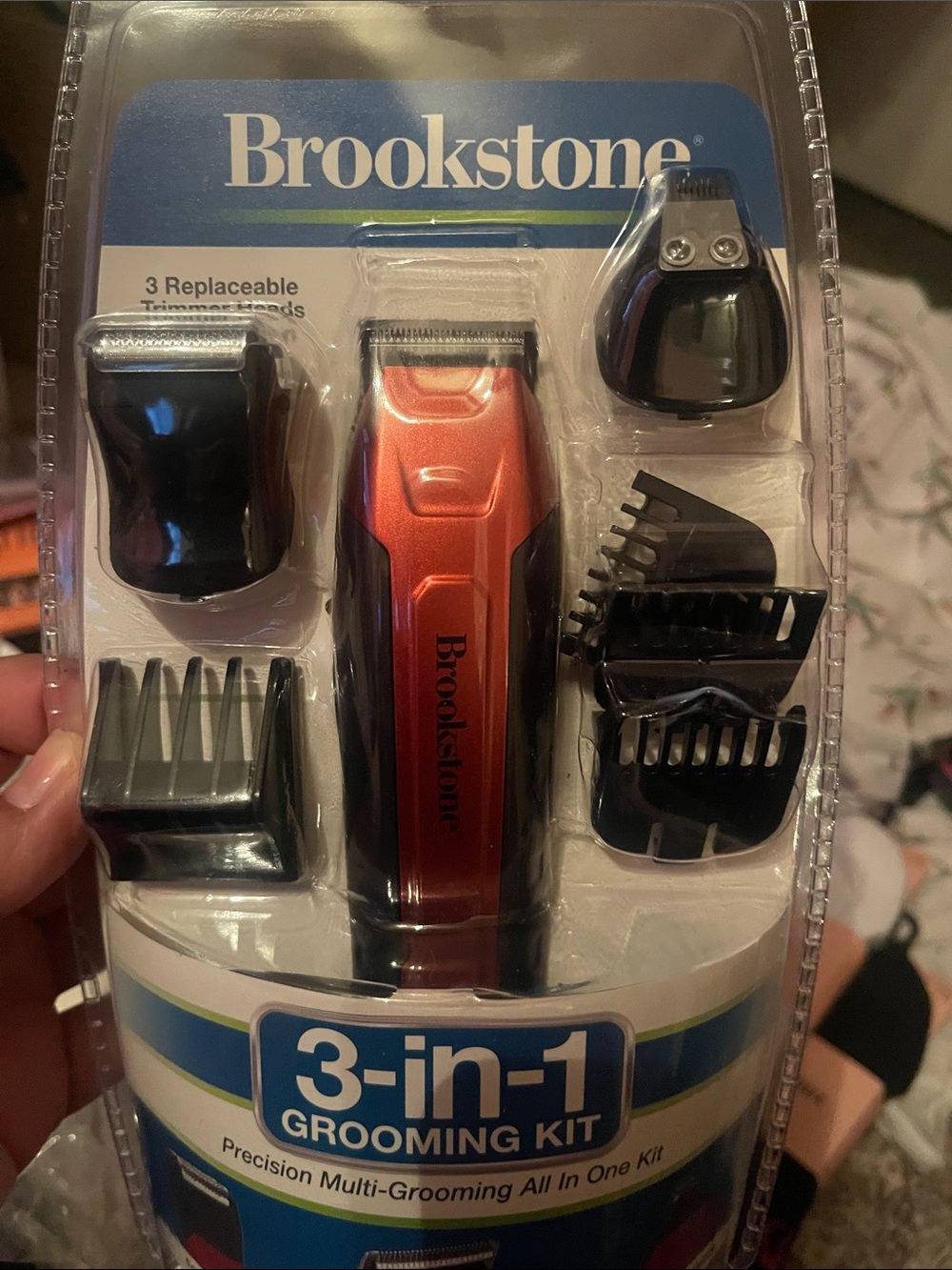 Brookstone 3-in-1 Grooming Kit – Red and Black Trimmer Set